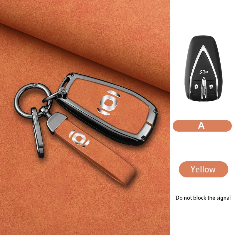 Zinc Alloy For Changan Qiyuan A05 Key Sleeve Q05 A07 Full Package A06 Shell E07 Buckle Simple Alcantara Auto Interior Accessorie