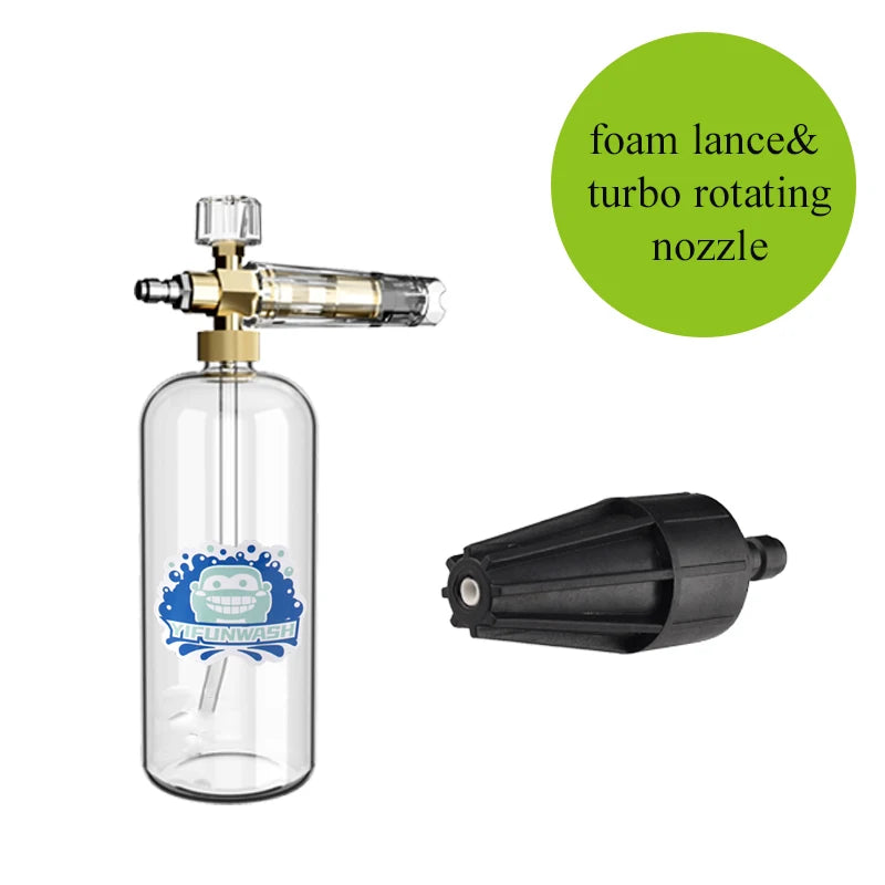 Car Wash Accessories Snow Foam Lance With 1/4 Quick Connection High Pressure Washer Adjustable Spray Nozzle Full transparency