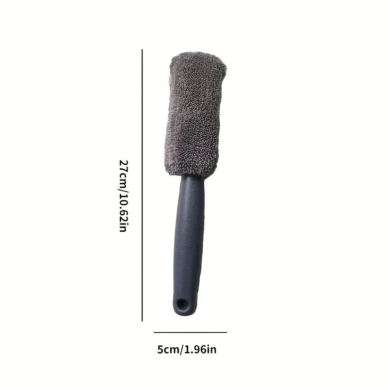Car Wheel Wash Brush Portable Microfiber Tire Rim with Plastic Handle Auto Trunk Motorcycle Detailing Cleaning Accessories Tool