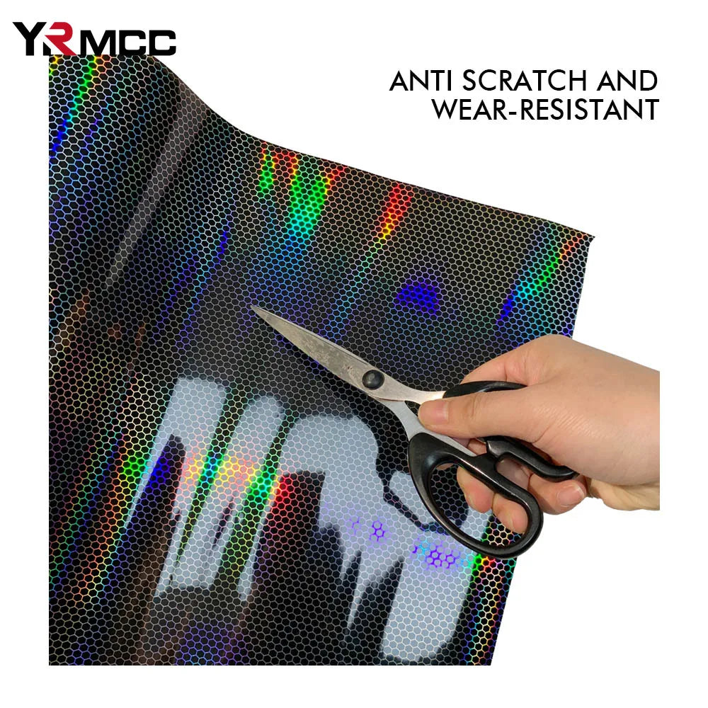 Car Laser Honeycomb Headlights Taillight Lamp Vinyl Wrap Automobile Headlight Tint Waterproof Film Fog Light Taillight Stickers