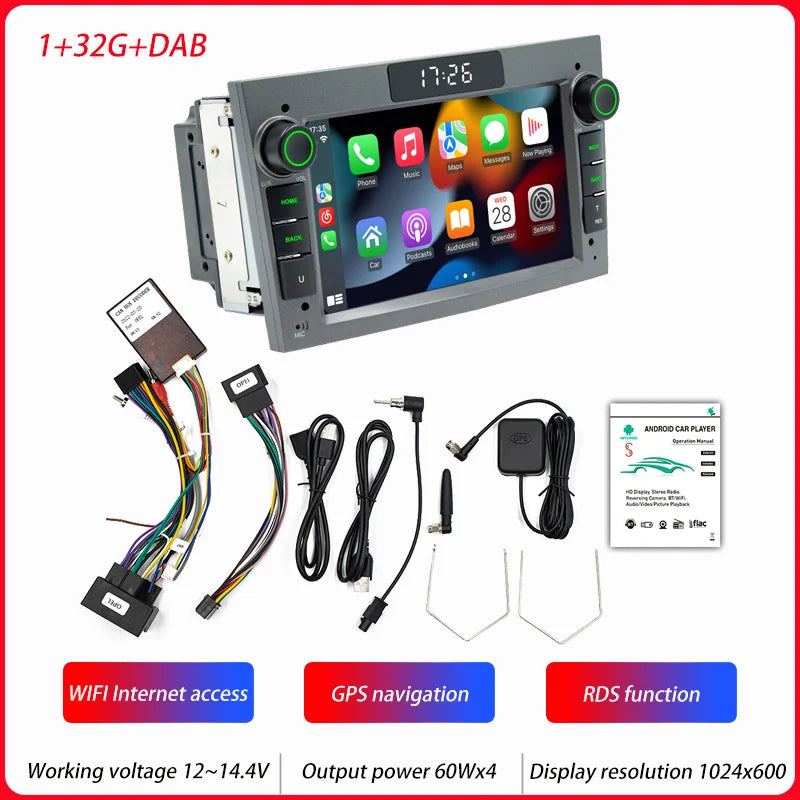 BQCC Car Radio Multimedia for Opel Astra H 2004 Vectra Vauxhall Antara Zafira Corsa  Vivaro Meriva Veda Wireless CarPlay Auto