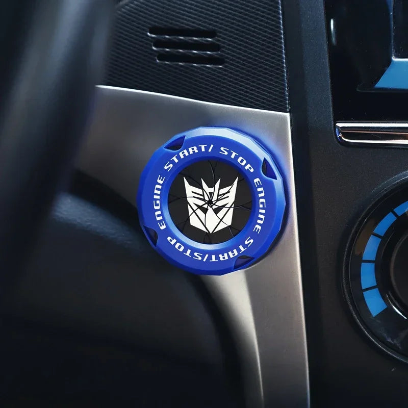 Car One-touch Start Stop Button Cover Decorative Ring Creative Knob Ignition Switch Modified Universal Printed Protective Cover