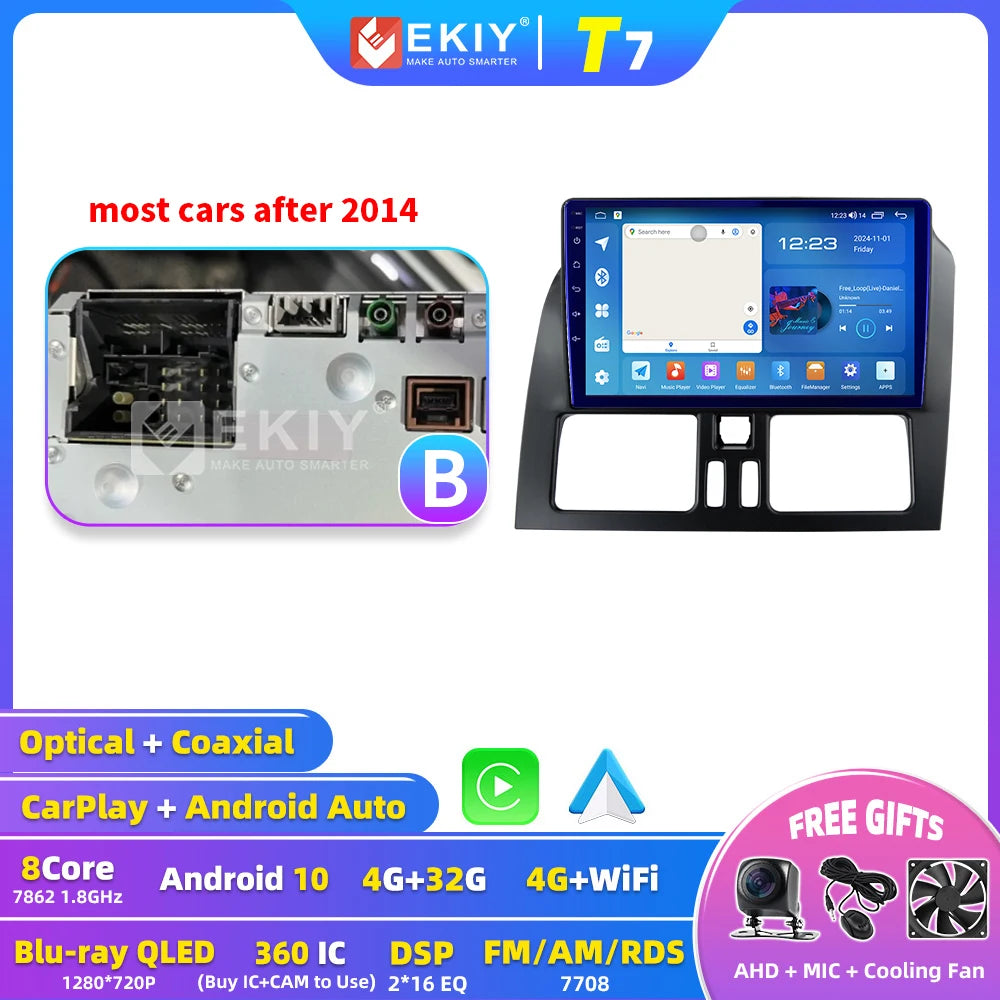 EKIY For Volvo XC60 2009 - 2013 RHD Wireless CarPlay Android Auto Radio Car Multimedia Video Player Stereo GPS Navi 2din DVD HU