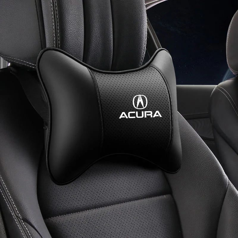 Car Leather Seat Headrest Neck Pillow Head Cushioning Accessories For Acura MDX RDX TSX RSX Integra TL RL NSX TLX ILX ZDX RLX