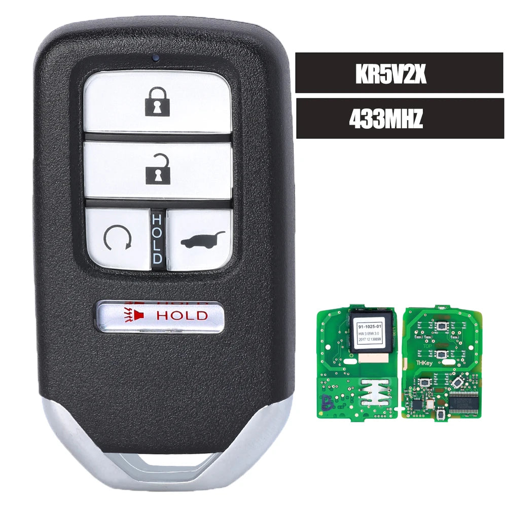 KEYECU KR5V2X 433MHz ID47 Original Chip Promixity Car Remote Control Key For Honda Fit City Greiz Jazz XRV Venzel HRV CRV