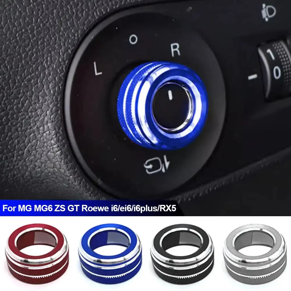 Car Rearview Mirror Knob Trim Cover Rotary ControlSwitch Decoration Aluminum AlloyRings For MG MG6 ZS GT Roewe i6/ei6/i6plus/RX5