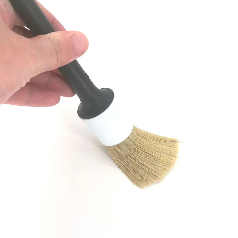 5Pcs Car Detailing Brushes Ultra Soft Boar Hair Bristle Dense Detail Brush for Washing Wheels Exterior Interior Auto Accessories