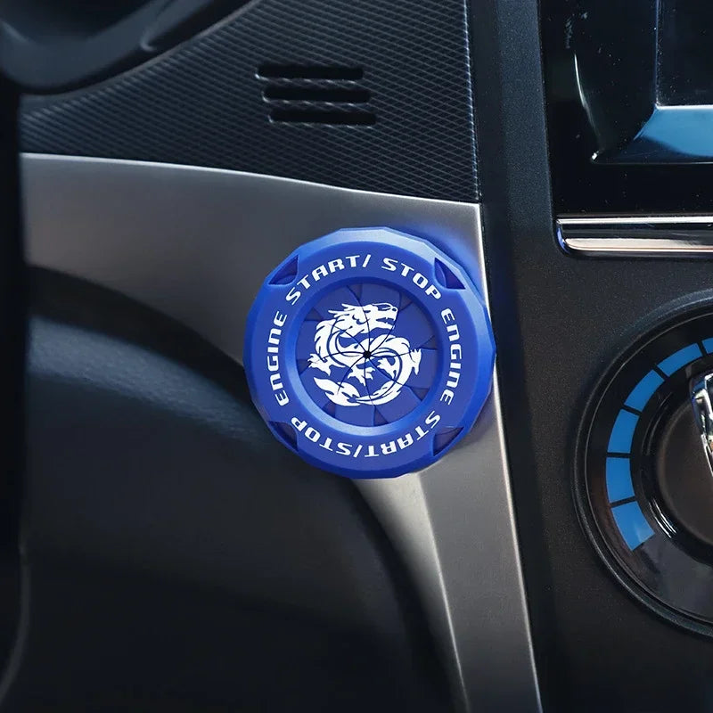 Car One-touch Start Stop Button Cover Decorative Ring Creative Knob Ignition Switch Modified Universal Printed Protective Cover