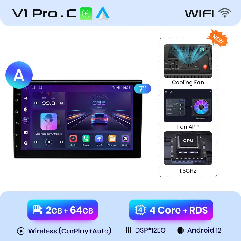 Junsun 7" 9" Universal CarPlay Android Auto Radio for VW Volkswagen Fiat Renault Nissan Hyundai 4G Wifi Car Multimedia autoradio