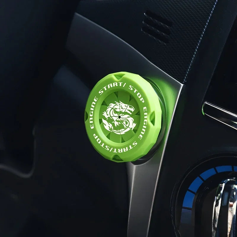 Car One-touch Start Stop Button Cover Decorative Ring Creative Knob Ignition Switch Modified Universal Printed Protective Cover