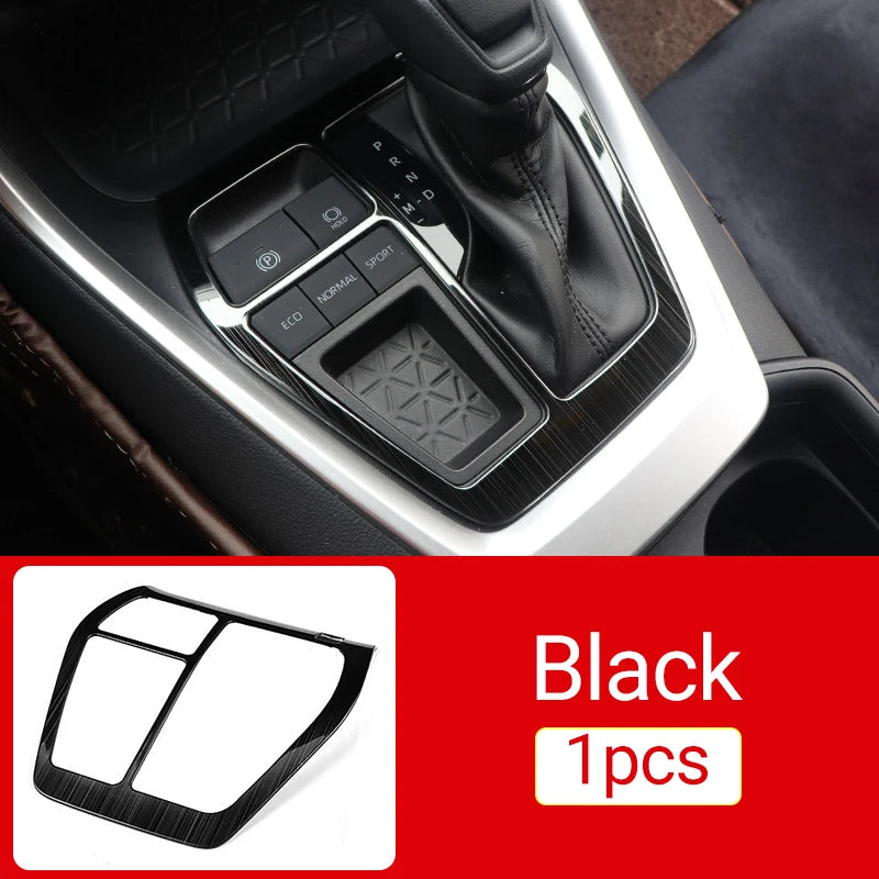 Stainless Gear Shift Panel Frame Knob Cover Frame Trim Sticker For Toyota RAV4 XA50 2019 2020 2021 2022 2023 2024 RAV 4 Hybrid