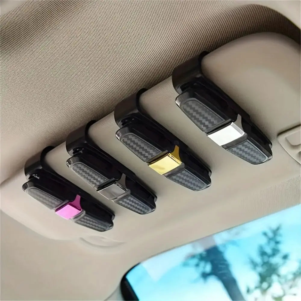 Car Glasses Case Universal Car Sun Visor Glasses Holder Sunglasses Clip Card Ticket Eyeglasses Holder Auto Interior Accessories