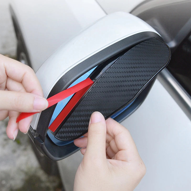 Universal Car Rearview Mirror Eyebrow Rain Cover Black Transparent Auto Parts Rearview Mirror Protector Rain Cover 1/2Pcs