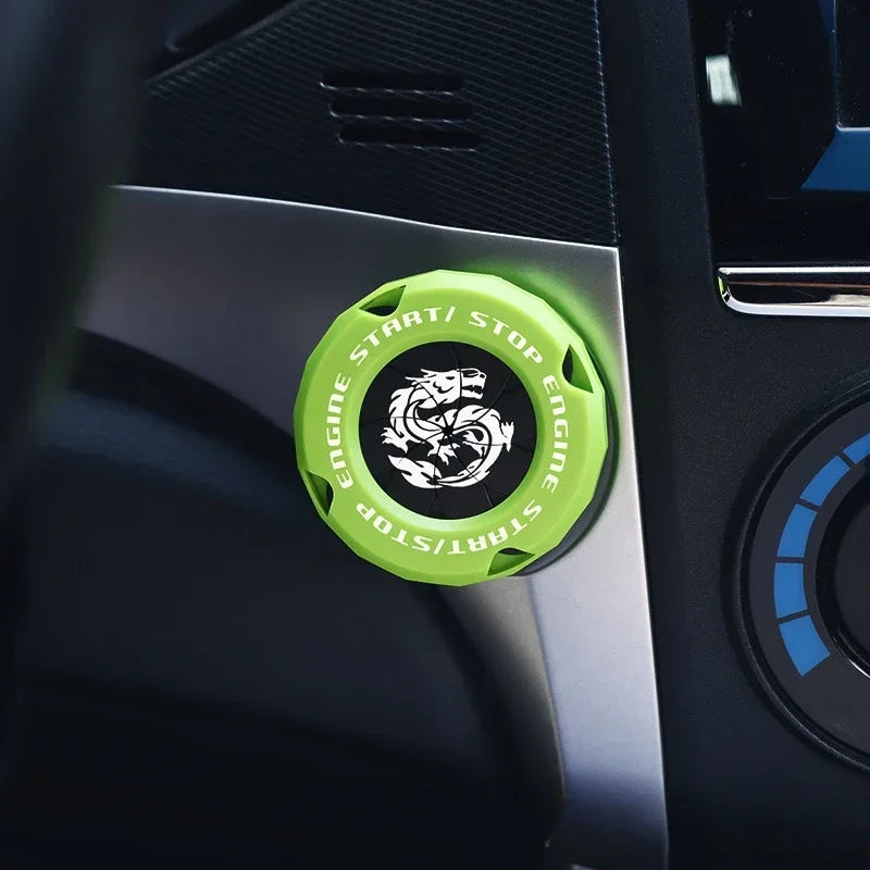 Car One-touch Start Stop Button Cover Decorative Ring Creative Knob Ignition Switch Modified Universal Printed Protective Cover