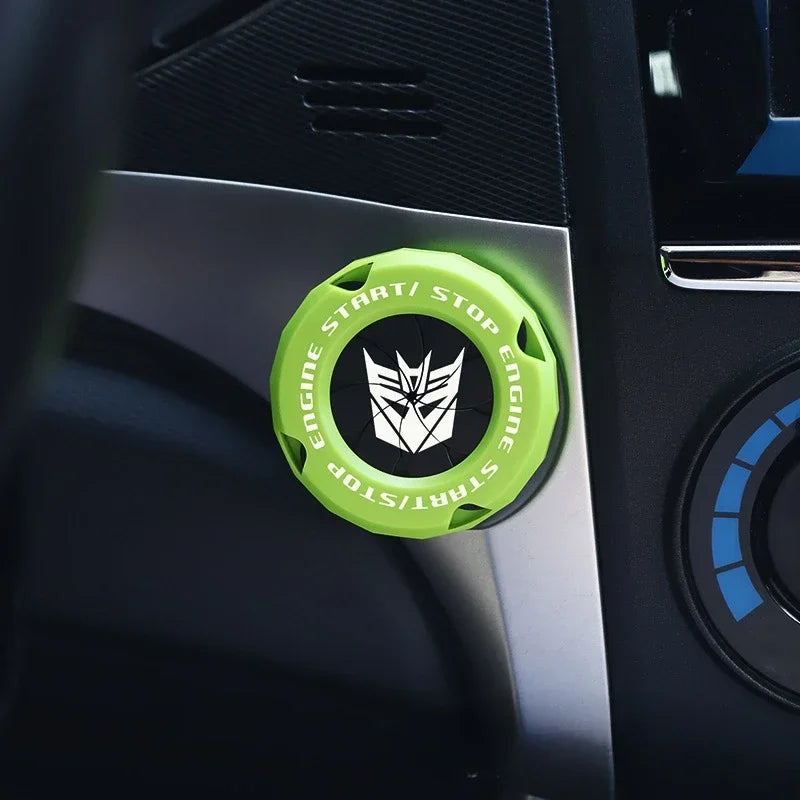 Car One-touch Start Stop Button Cover Decorative Ring Creative Knob Ignition Switch Modified Universal Printed Protective Cover