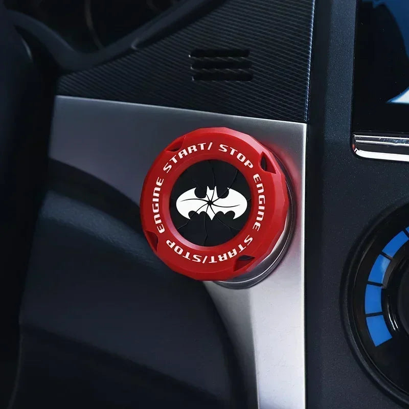 Car One-touch Start Stop Button Cover Decorative Ring Creative Knob Ignition Switch Modified Universal Printed Protective Cover