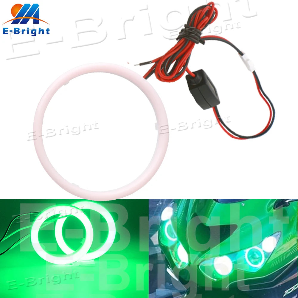 1X Angel Eyes Halo Ring COB Led Car Motorcycle Scooter Headlight Decorative Fog Width Light 12V 24V White Red Blue Green Amber