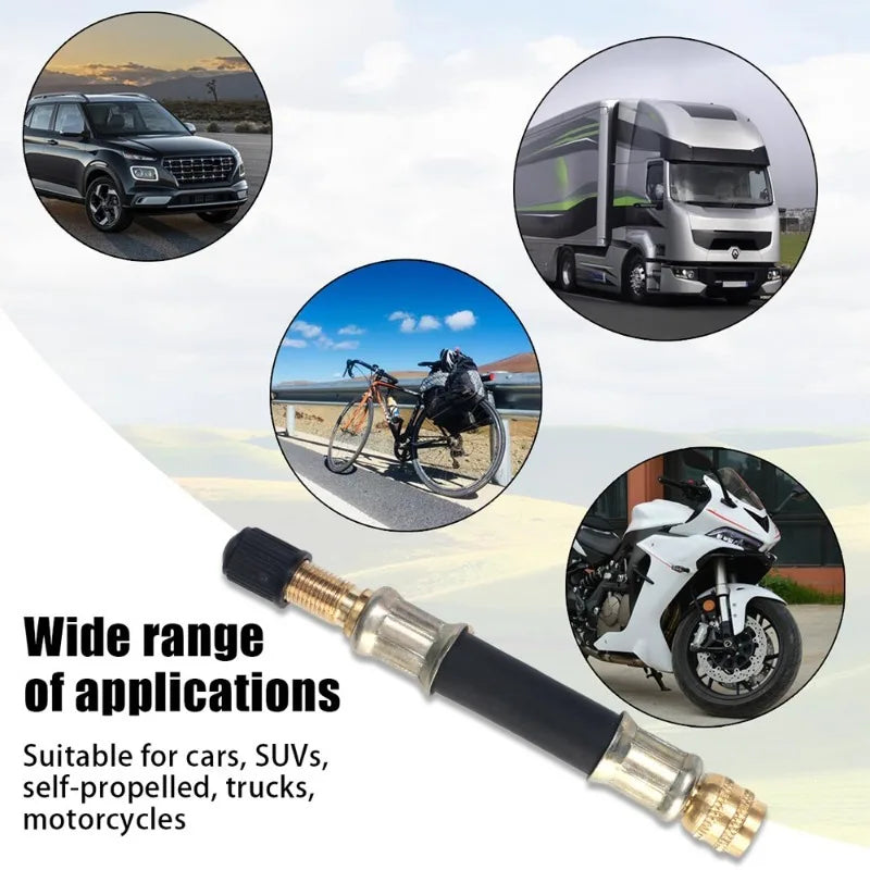 10/15/21cm Flexible Rubber Tyre Valve Inflatable Rubber Hose Twin Wheel Lorry Van Bus Valve Stems Extensions Tube Adapter