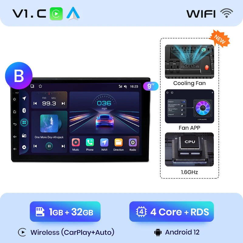Junsun 7" 9" Universal CarPlay Android Auto Radio for VW Volkswagen Fiat Renault Nissan Hyundai 4G Wifi Car Multimedia autoradio