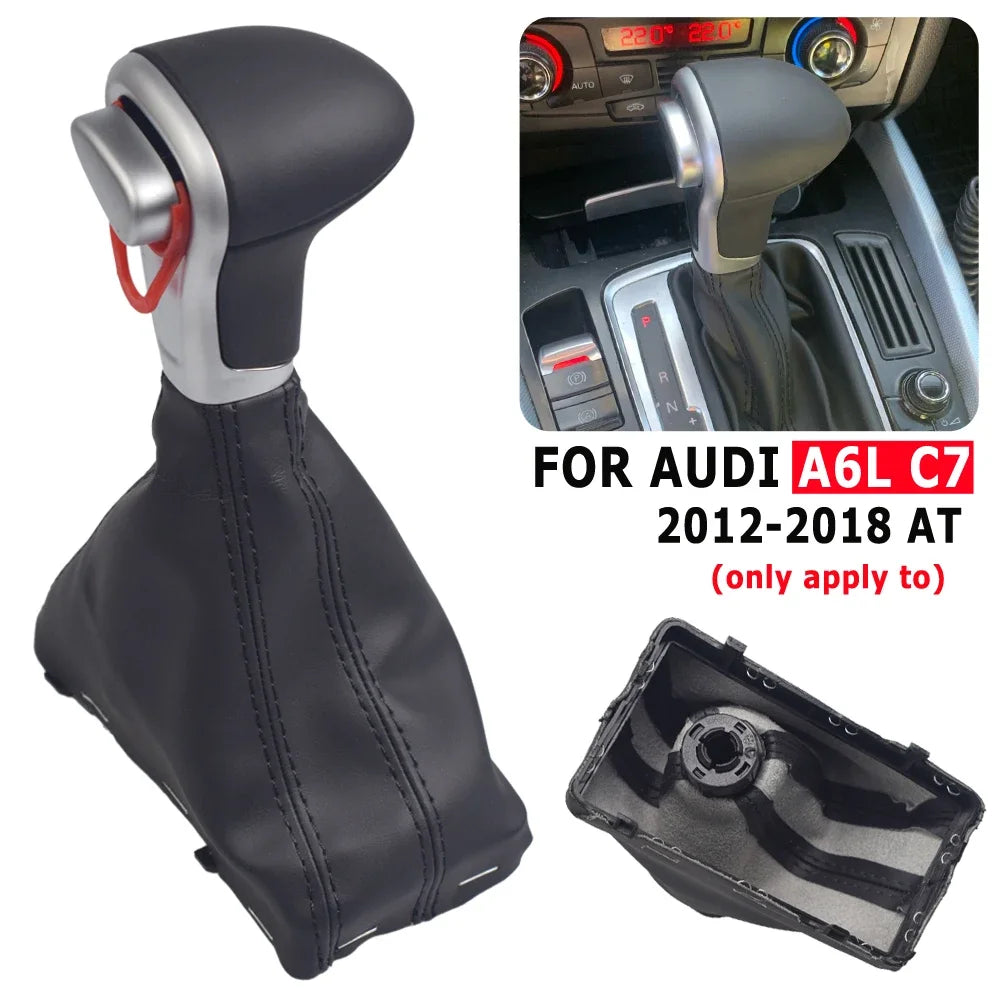 For Audi A4 B8 2009-up/A5 2008-up/Q5 2009-2015/A6 C6 2006-2011/A6L C7 2012-2018 car Leather GEAR Shift Knob shift knobs