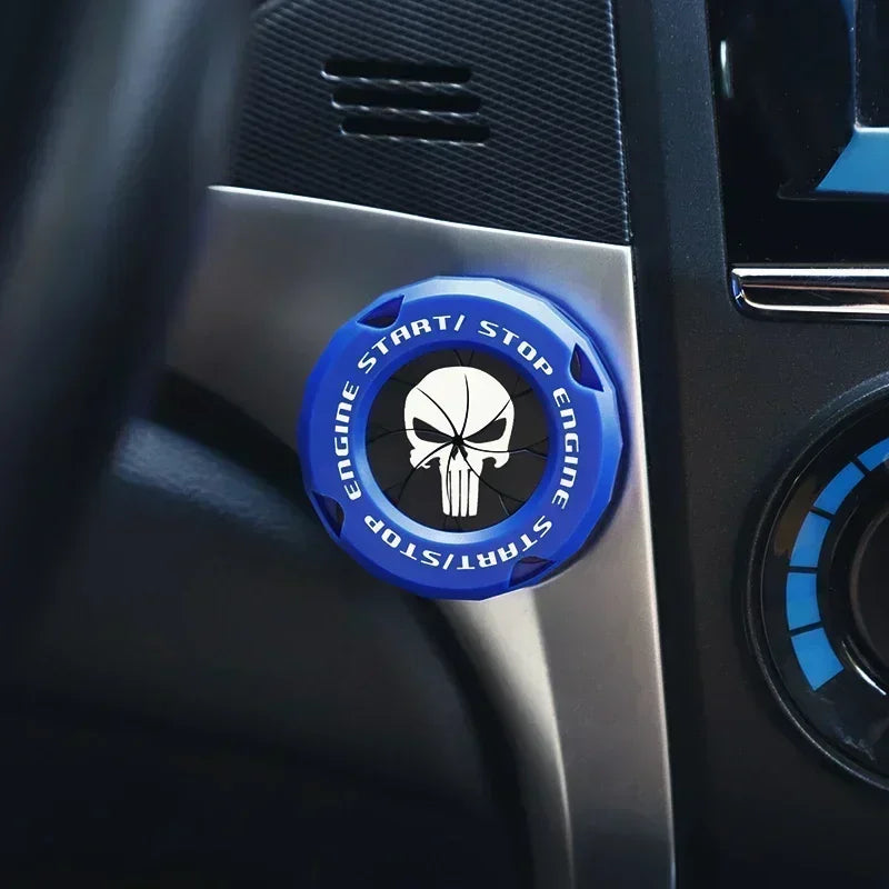 Car One-touch Start Stop Button Cover Decorative Ring Creative Knob Ignition Switch Modified Universal Printed Protective Cover
