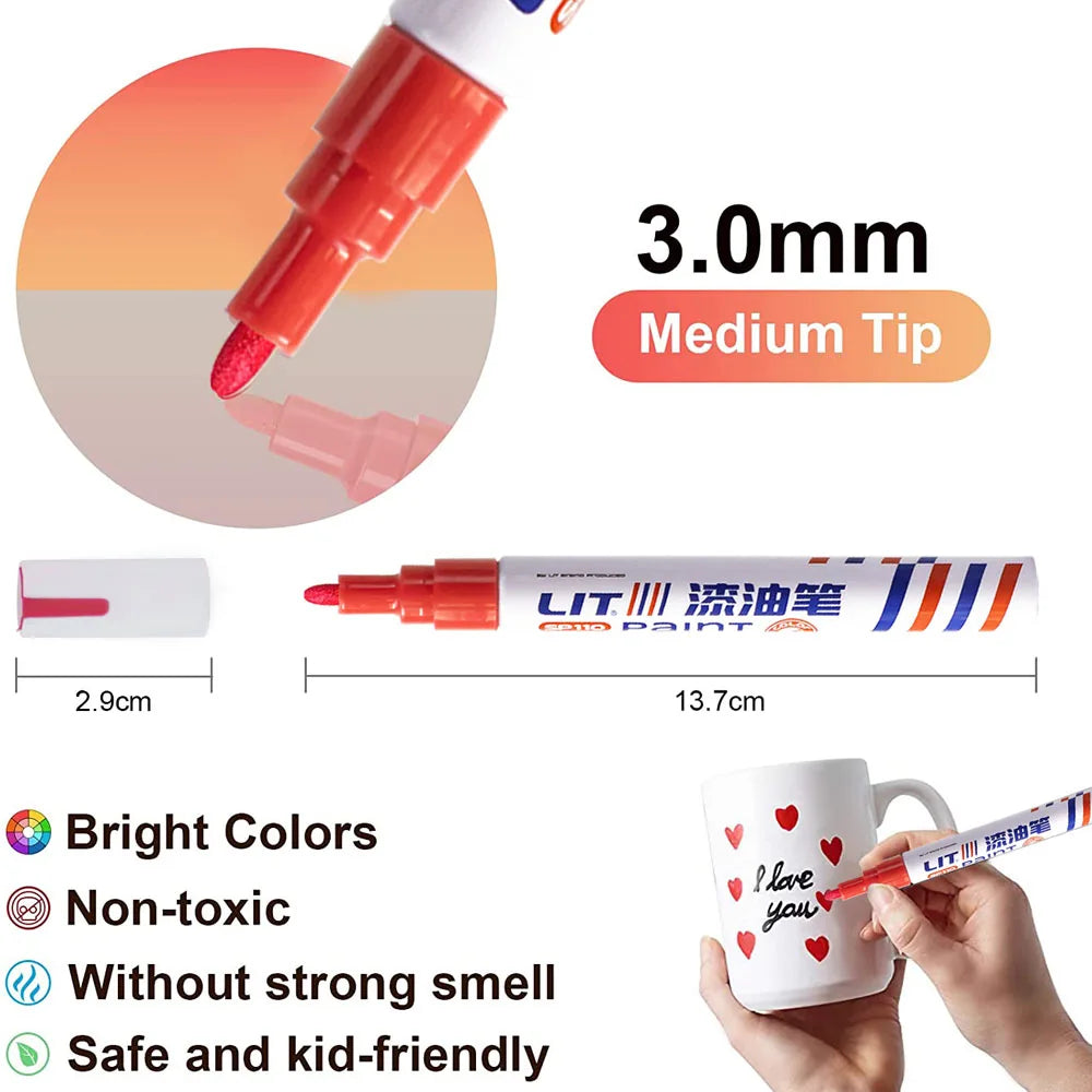Car Paint Scratch Repair Pen for Cars Coat Scratches Touch Up Remover Tire Oily Mark Pen Waterproof Paint Pencil Car Accessories