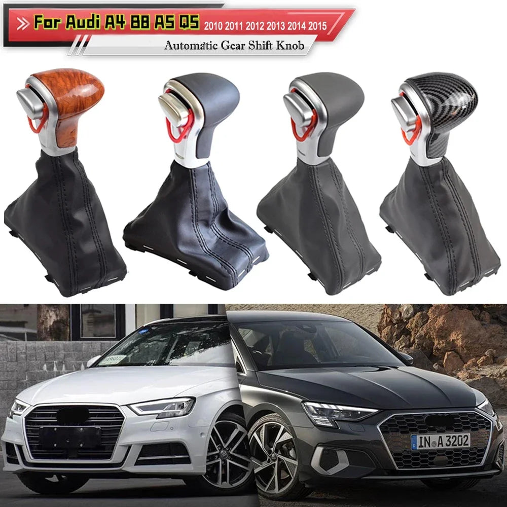 For Audi A4 B8 2009-up/A5 2008-up/Q5 2009-2015/A6 C6 2006-2011/A6L C7 2012-2018 car Leather GEAR Shift Knob shift knobs
