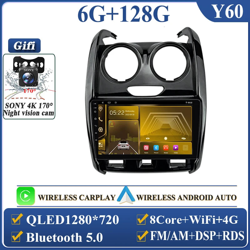 Android Auto For Renault Duster D 2015 2016 2017 2018 2019 2020 Lada Largus 2021 Car Radio Multimedia Player Stereo Navigation