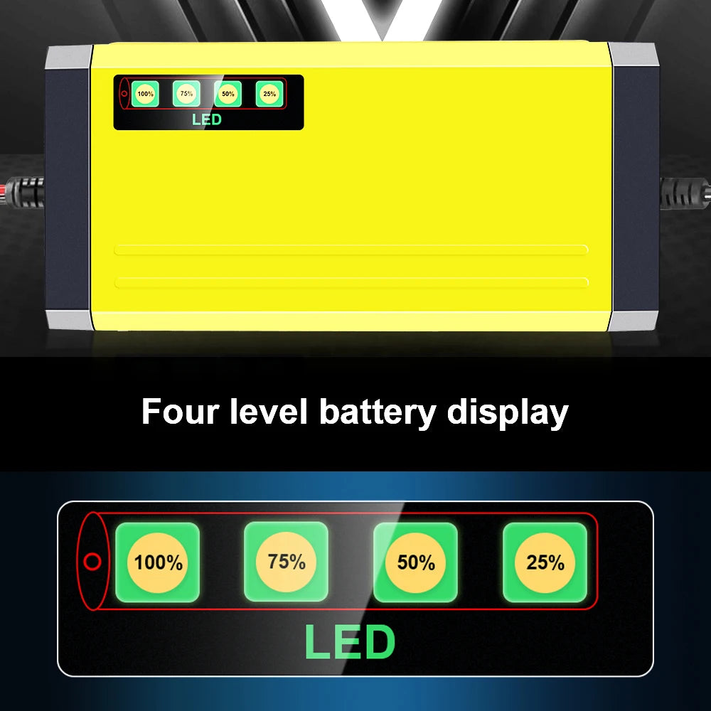 LED Display 220V Power Puls Repair Charger Wet Dry Lead Acid Battery Moto Truck Battery Charger Car Battery Charger 12V 2A
