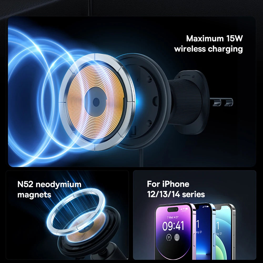 For Hyundai Sonata LF 2015 2016 2017 2018 2019 Magnetic Car Phone Holder 15W Wireless Charging Phone Stand MagSafe Base