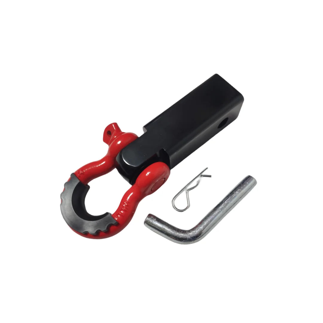 18000 Lbs 2 inch Shackle   Receiver trailer hitch hook receiver with 3/4  D Ring shackle and rubber isolator