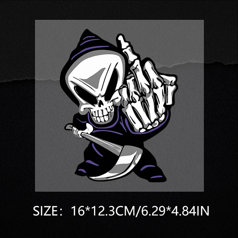 Skull Middle Finger Funny Car Stickers Car Window Decorative Sticker Skull Decal for Car Decoration