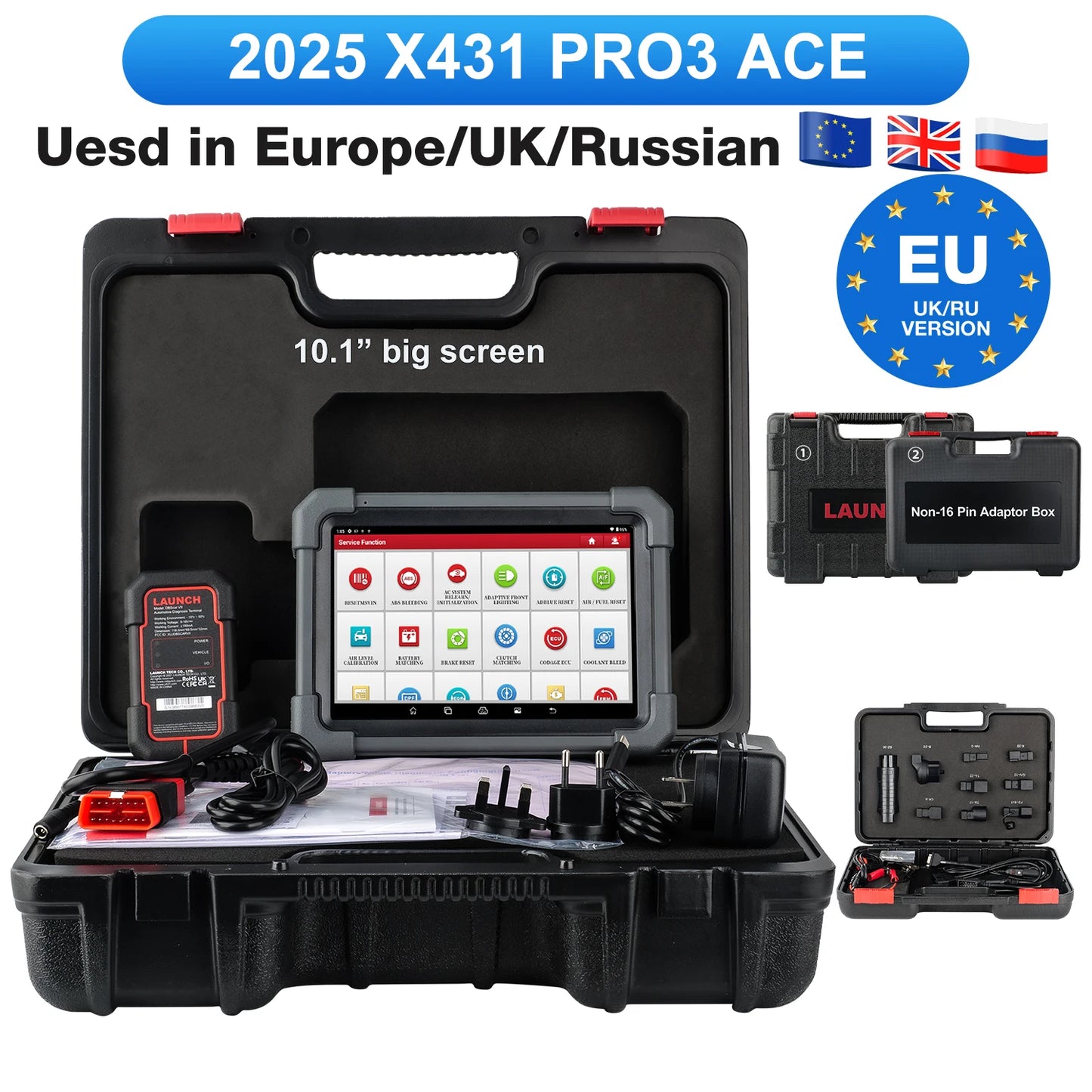 LAUNCH X431 PRO3 ACE Car Diagnostic Tool Key Programming ADAS Topology Map CAN FD Full System OBD2 Scanner