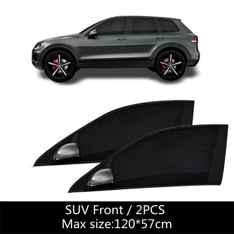 1/2pcs Car Sun Shade Auto UV Protect Curtain Cover Mesh Covers Front Rear Side Car Mosquito Net SUV Window Mesh Sunshade Nets