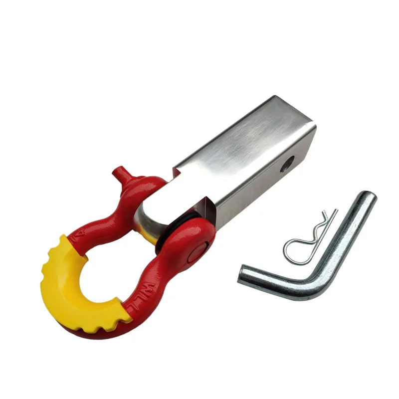 18000 Lbs 2 inch Shackle   Receiver trailer hitch hook receiver with 3/4  D Ring shackle and rubber isolator