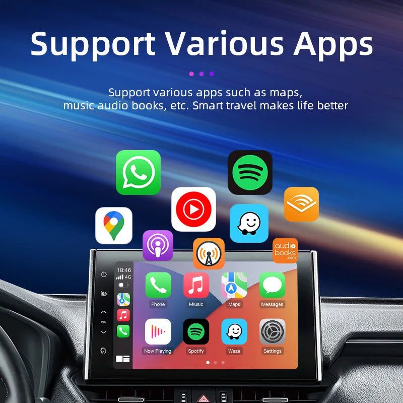 TIMEKNOW New Wireless CarPlay Android Auto Wireless Adatper Smart Mini Box Plug and Play BT WiFi Fast Connect