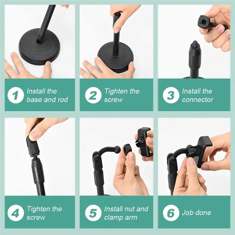 Adjustable Desk Lazy Phone Holder Tablet Live Broadcast Bracket Rotatable Extension Multi-Phone Support Bracket Live Broadcast