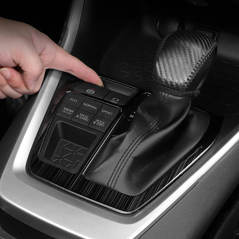Stainless Gear Shift Panel Frame Knob Cover Frame Trim Sticker For Toyota RAV4 XA50 2019 2020 2021 2022 2023 2024 RAV 4 Hybrid