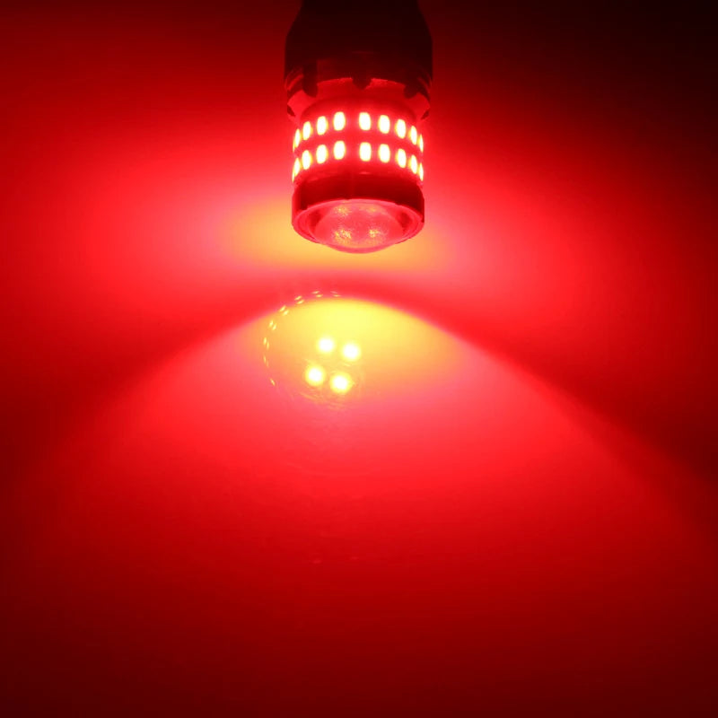 BMTxms 2PCS T25 3157 P27/5W LED Canbus Stop Brake Red Light P27W LED Lamp Bulb Reverse Backup Daytime Running White Signal Light