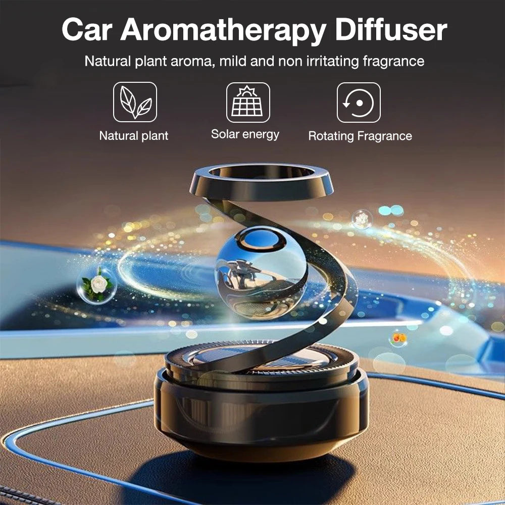 Solar Car Air Freshener Interstellar Suspension Spin Car Perfume Car Deodorant Aromatherapy Diffuser Car Interior Accessories