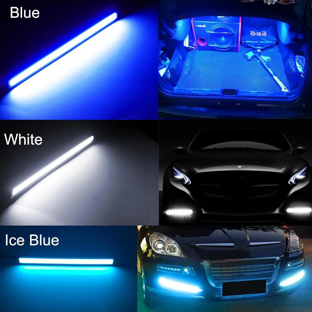 10PCS 17CM LED DRL Waterproof Driving Daytime Running Lights Strip 12V COB LED Car Aluminum Stripes Lights