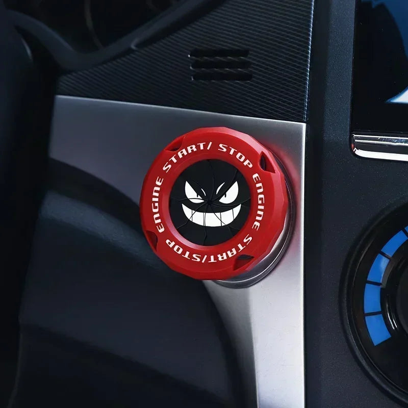Car One-touch Start Stop Button Cover Decorative Ring Creative Knob Ignition Switch Modified Universal Printed Protective Cover