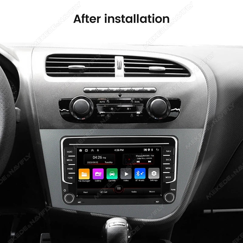 Carplay Android Auto Car Radio for Seat Leon 2 MK2 2005 2006 2007 2008 2009 2010 2011 2012 Multimedia Video Player GPS BT Stereo