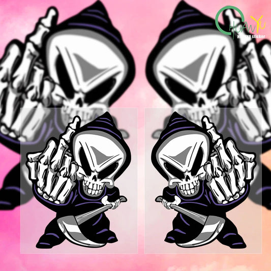 Skull Middle Finger Funny Car Stickers Car Window Decorative Sticker Skull Decal for Car Decoration