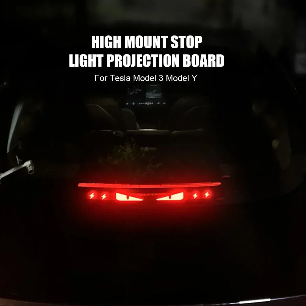 Taillight Sticker for Tesla Model 3 Y High Mounted Brake Light Projection Board Decoration Sticker Car Exterior Decoration 2023