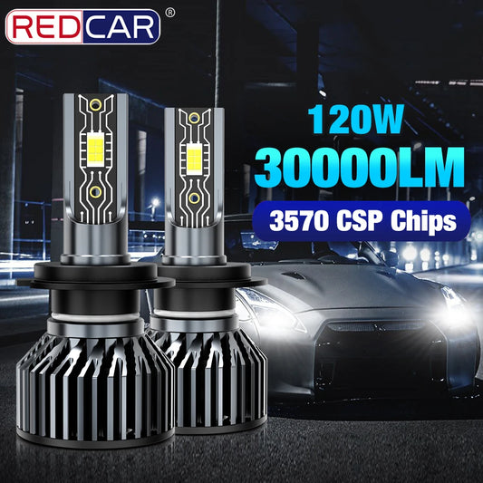 Mini Car Headlight H1 H4 LED Headlight H7 LED Bulb H8 H11 9005 HB3 9006 HB4 9012 9008 H13 Car Led Lights 30000LM 120W CSP Chip
