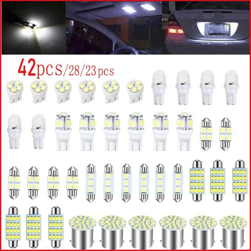New Design Car Interior Lights Universal Auto Lamps T10 T5  Festoon 31 36 41mm Dome License Plate Trunk Lights Combo Light Bulbs