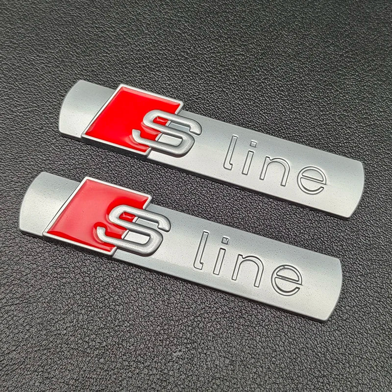 2pcs 3D Metal Sline Logo S LINE Emblem Car Fender Badge Sticker For Audi A1 A2 A3 A4 A5 A6 A7 Q2 Q3 Q5 Q7 SQ5 RS5 TT Accessories