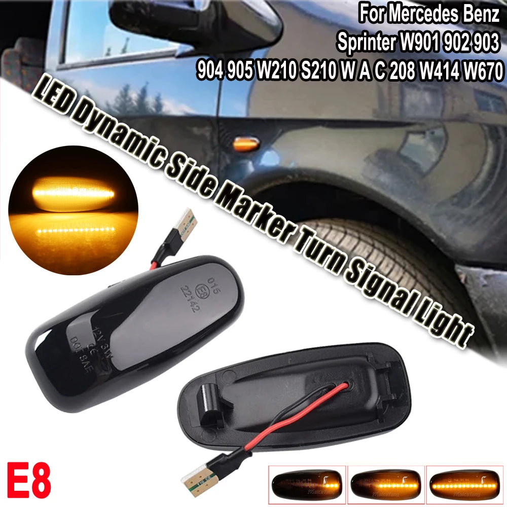 2Pcs/lot Dynamic Side Marker Turn Signal Indicator Light Sequential Blinker For Dodge Sprinter 2003-2006 Volkswagen Lt 1996-2005