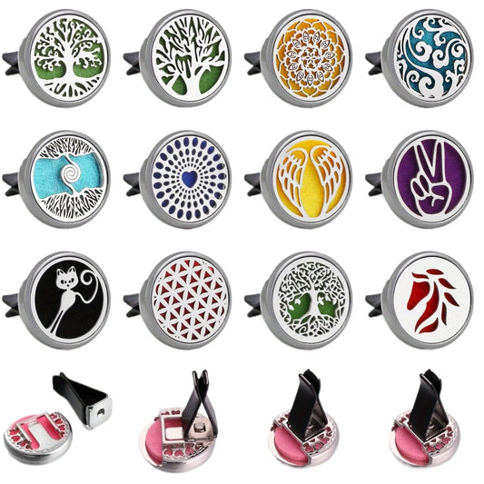 1pc Refillable Car Air Freshener Perfume Diffuser Clip, Auto Air Vent Car Interior  Car Aromatherapy Diffuser With 10pcs Pads